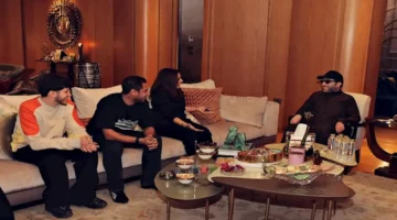 تركي آل شيخ يشارك صوراً تجمعه بأنغام وأسرتها